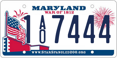 MD license plate 1AO7444