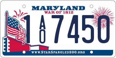 MD license plate 1AO7450