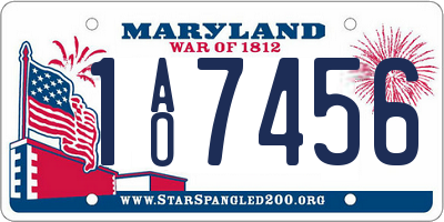 MD license plate 1AO7456