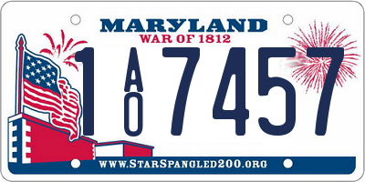 MD license plate 1AO7457