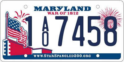 MD license plate 1AO7458