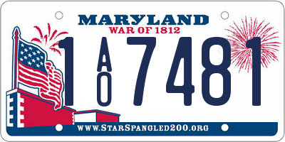 MD license plate 1AO7481