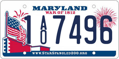 MD license plate 1AO7496