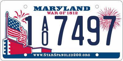 MD license plate 1AO7497