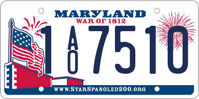 MD license plate 1AO7510