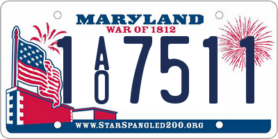 MD license plate 1AO7511