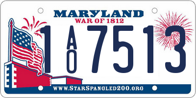 MD license plate 1AO7513