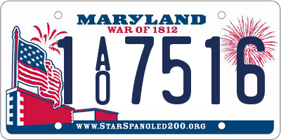 MD license plate 1AO7516