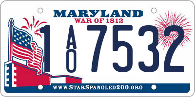 MD license plate 1AO7532