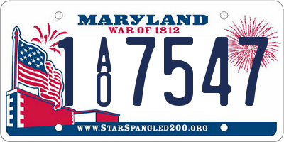 MD license plate 1AO7547