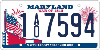 MD license plate 1AO7594