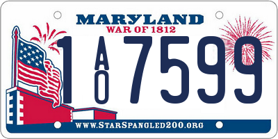 MD license plate 1AO7599