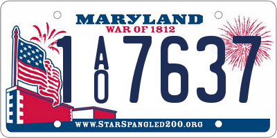 MD license plate 1AO7637