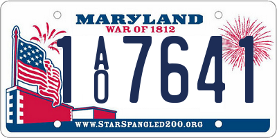 MD license plate 1AO7641