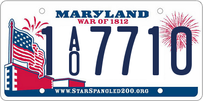 MD license plate 1AO7710