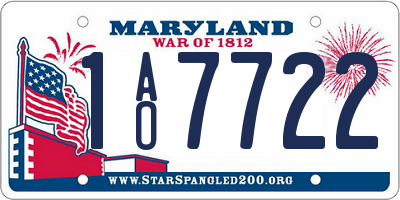 MD license plate 1AO7722