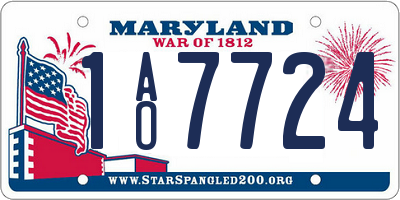 MD license plate 1AO7724