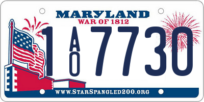MD license plate 1AO7730