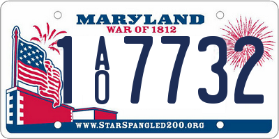 MD license plate 1AO7732
