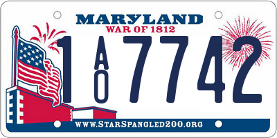 MD license plate 1AO7742