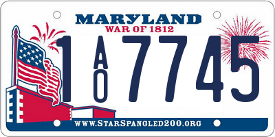 MD license plate 1AO7745