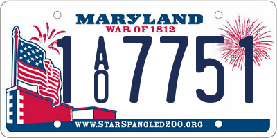 MD license plate 1AO7751
