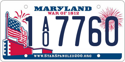 MD license plate 1AO7760