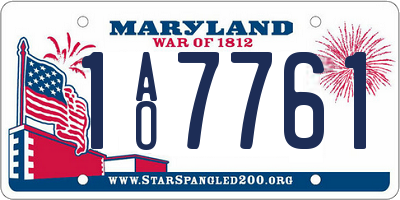 MD license plate 1AO7761