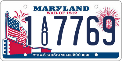 MD license plate 1AO7769