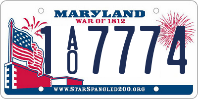 MD license plate 1AO7774