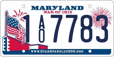 MD license plate 1AO7783