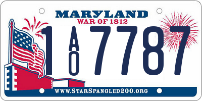 MD license plate 1AO7787