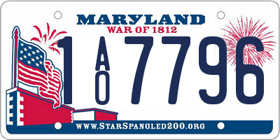 MD license plate 1AO7796
