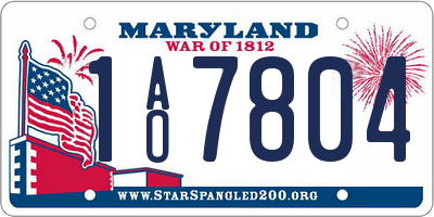 MD license plate 1AO7804