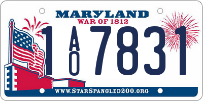 MD license plate 1AO7831