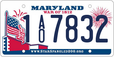 MD license plate 1AO7832