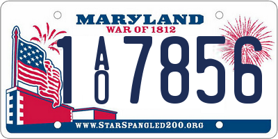 MD license plate 1AO7856