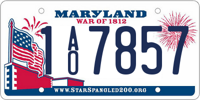 MD license plate 1AO7857
