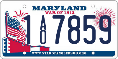 MD license plate 1AO7859