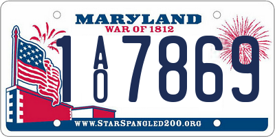 MD license plate 1AO7869