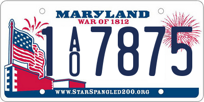 MD license plate 1AO7875