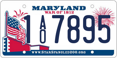 MD license plate 1AO7895