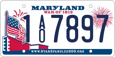 MD license plate 1AO7897
