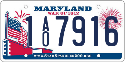 MD license plate 1AO7916