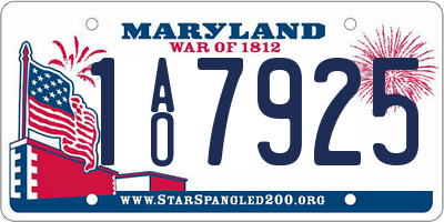 MD license plate 1AO7925