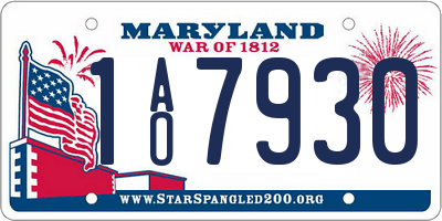 MD license plate 1AO7930