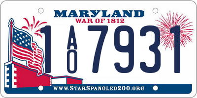MD license plate 1AO7931