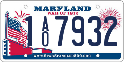 MD license plate 1AO7932
