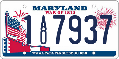 MD license plate 1AO7937