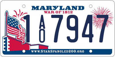 MD license plate 1AO7947